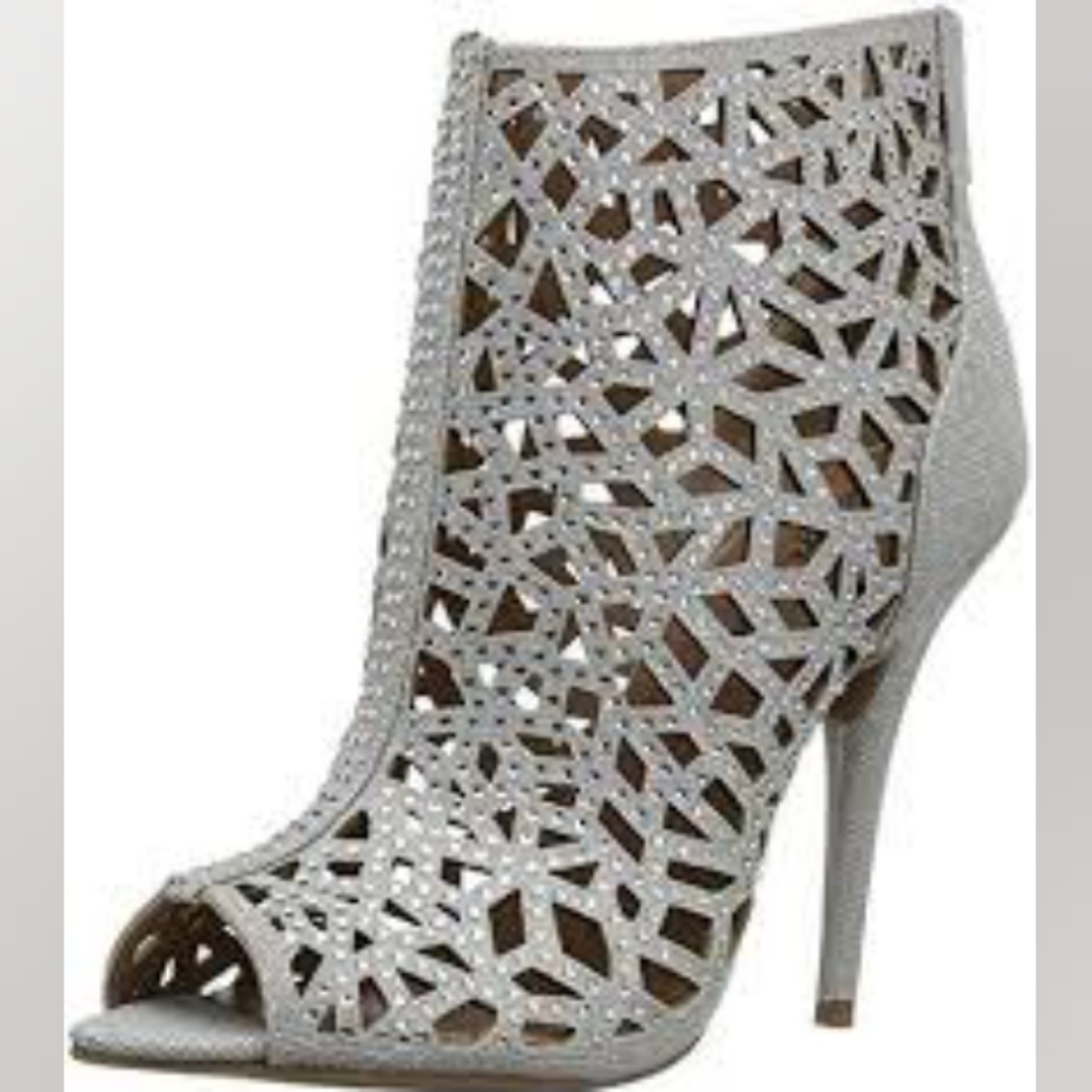 Zigi Soho Silver Sparkly Drift Caged Bootie